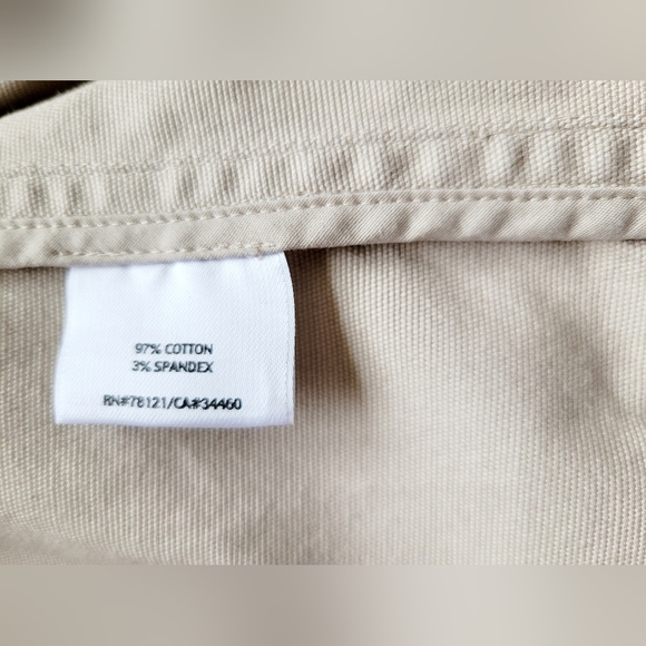 Eileen Fisher Women's Stretch Eco Cotton Canvas Blazer Khaki Tan Oversized Large - Picture 14 of 16